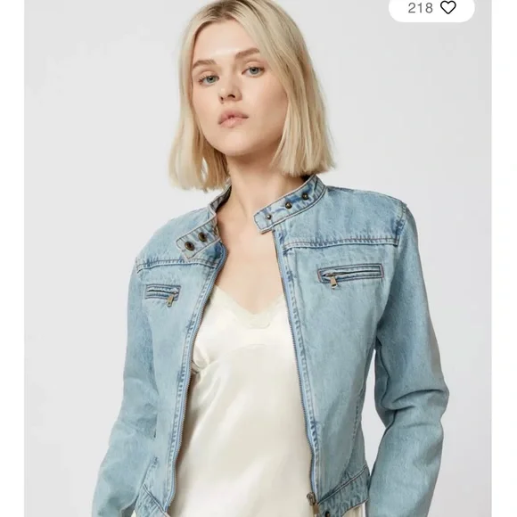 NWT Lioness Bella Denim Moto Jacket from Urban Outfitters - Picture 2 of 7